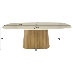Kalfort Eettafels|Danique Eettafel deens ovaal Travertine 215cm