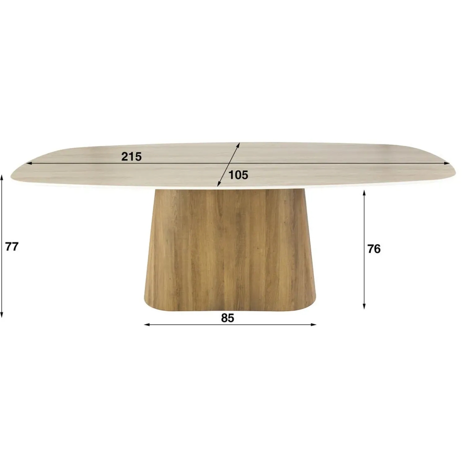 Kalfort Eettafels|Danique Eettafel deens ovaal Travertine 215cm