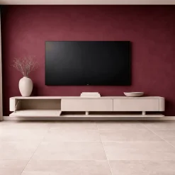 Vane Living Industriele Kasten|Tv Meubels|Dani Zwevend Tv meubel beige 230cm