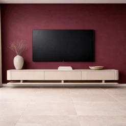 Vane Living Industriele Kasten|Tv Meubels|Dani Zwevend Tv meubel beige 230cm