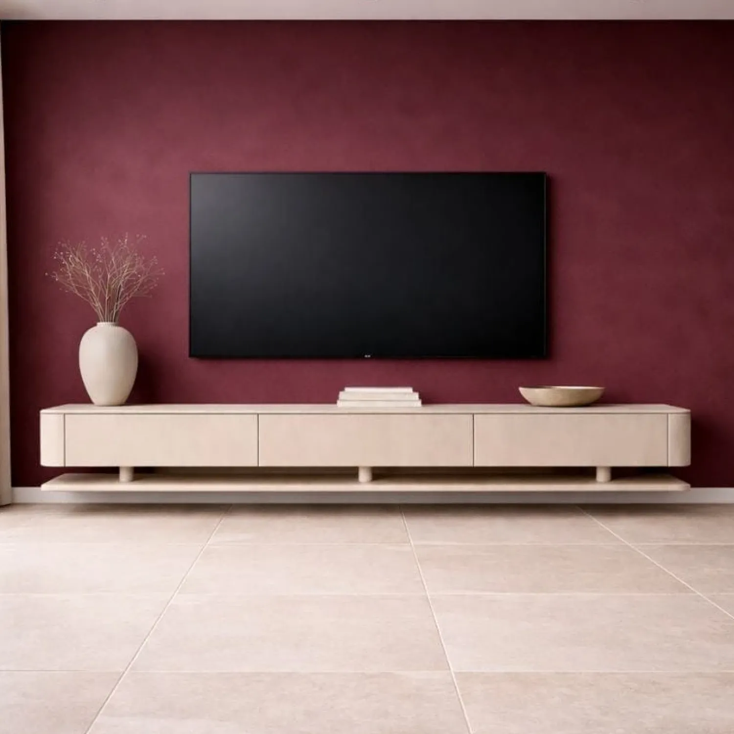 Vane Living Industriele Kasten|Tv Meubels|Dani Zwevend Tv meubel beige 230cm