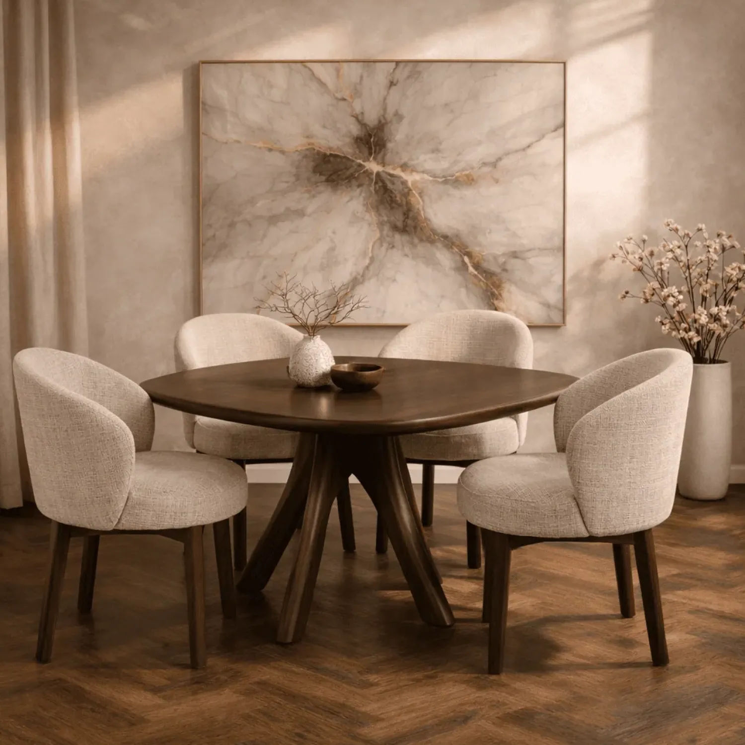 Mysons Eettafels|Dano Eettafel vierkant Mangohout espresso 150 cm