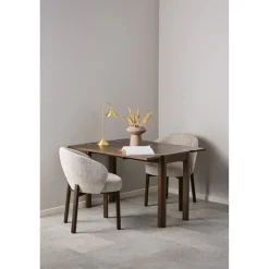 Nordhavn Eetkamerstoelen|Darlene Eetkamerstoel Beige Bruine houten poten
