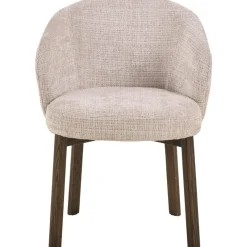 Nordhavn Eetkamerstoelen|Darlene Eetkamerstoel Beige Bruine houten poten