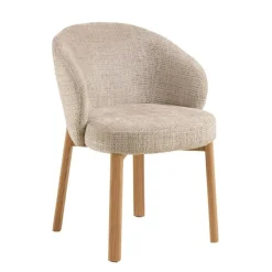 Nordhavn Eetkamerstoelen|Darlene Eetkamerstoel Beige Naturel houten poten