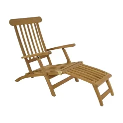 Lesli Living Ligstoelen|Deckchair Teak verstelbaar