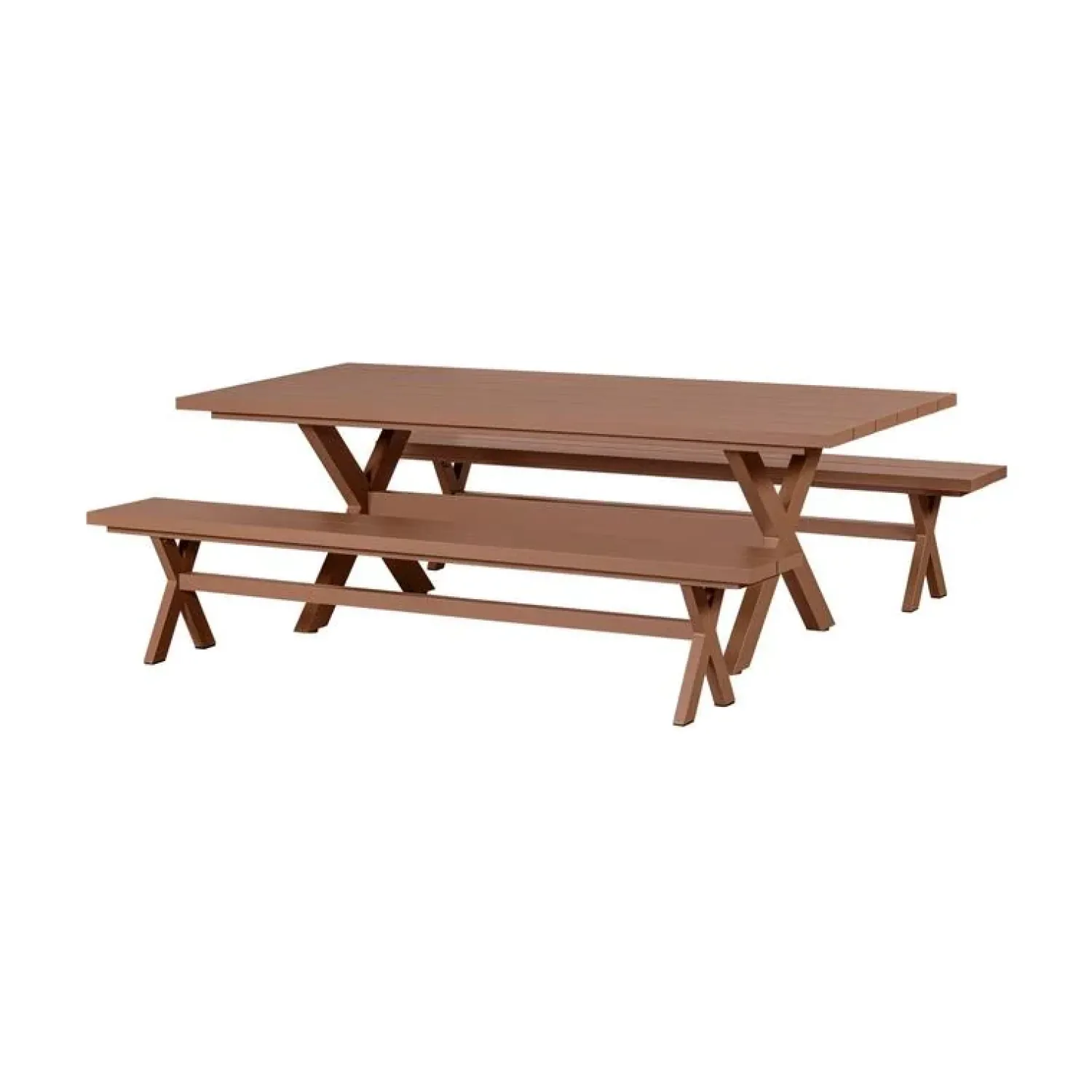 WOOOD Tuintafels|Delta Picknick tuintafel aluminium terracotta 220cm