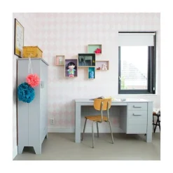 WOOOD Bureautafels|Dennis Bureau grenen grijs 141cm