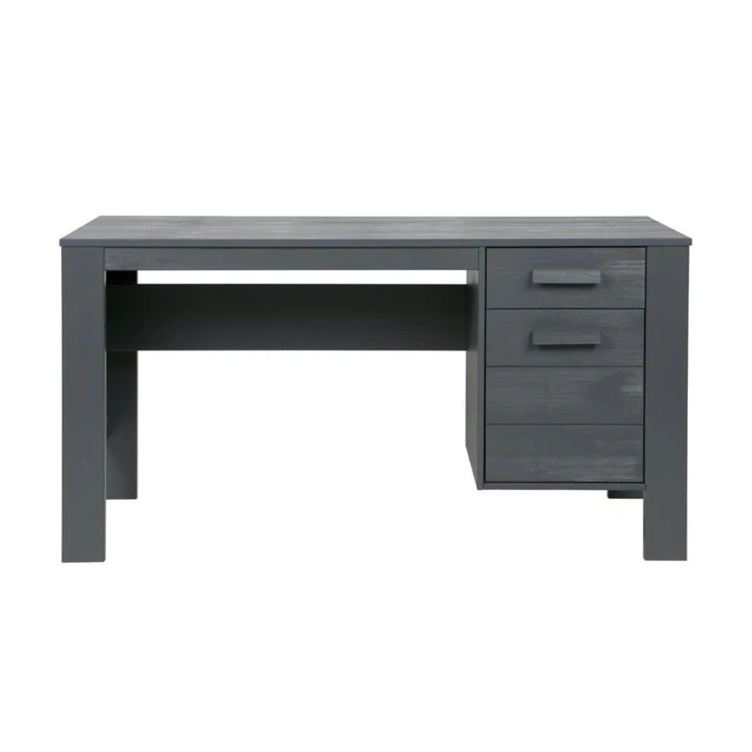 WOOOD Bureautafels|Dennis Bureau grenen grijs steel 141cm