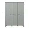 WOOOD Industriele Kasten|Kledingkasten|Dennis 3-deurs Kledingkast grenen grijs 158cm