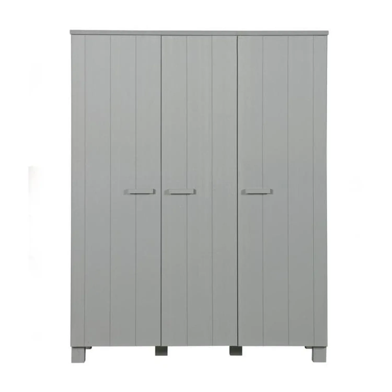WOOOD Industriele Kasten|Kledingkasten|Dennis 3-deurs Kledingkast grenen grijs 158cm