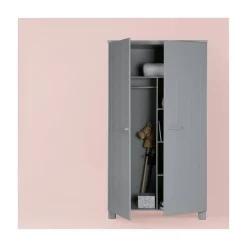 WOOOD Industriele Kasten|Kledingkasten|Dennis Kledingkast grenen grijs 111cm