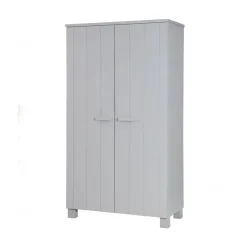 WOOOD Industriele Kasten|Kledingkasten|Dennis Kledingkast grenen grijs 111cm