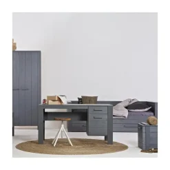 WOOOD Industriele Kasten|Kledingkasten|Dennis Kledingkast grenen grijs steel 111cm