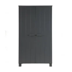 WOOOD Industriele Kasten|Kledingkasten|Dennis Kledingkast grenen grijs steel 111cm