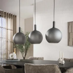 Kalfort Hanglampen|Glazen Hanglamp|Dennis 3-lichts Hanglamp frosted grijs