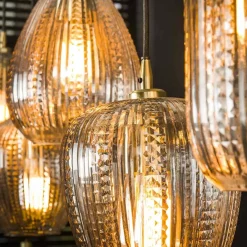 Kalfort Hanglampen|Glazen Hanglamp|Denzel Glazen Hanglamp 5 lichts 120cm