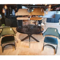 Cavetown Eettafels|Dewida eetkamerset rond met 6 stoelen
