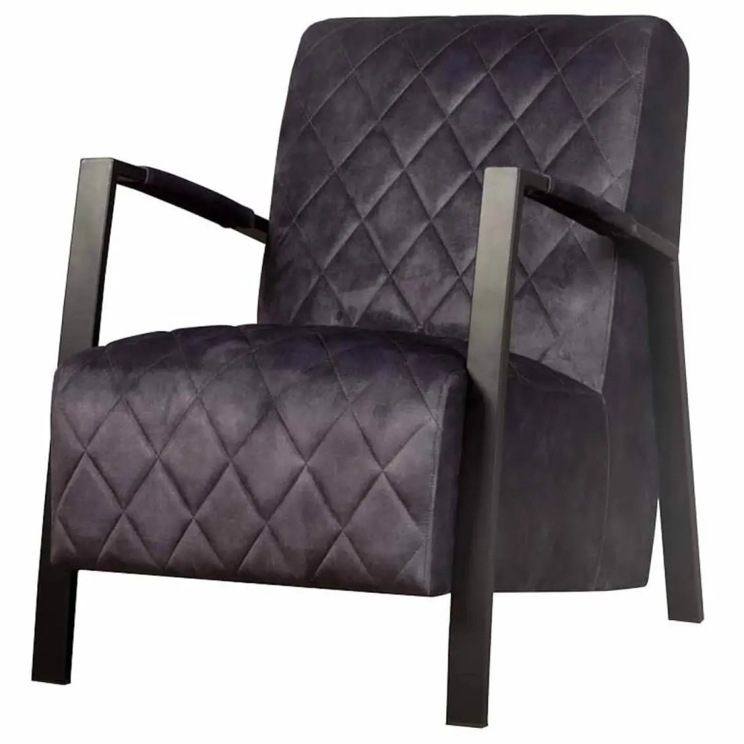 Tower living Fauteuils|Dexter Fauteuil velvet Antraciet 65cm