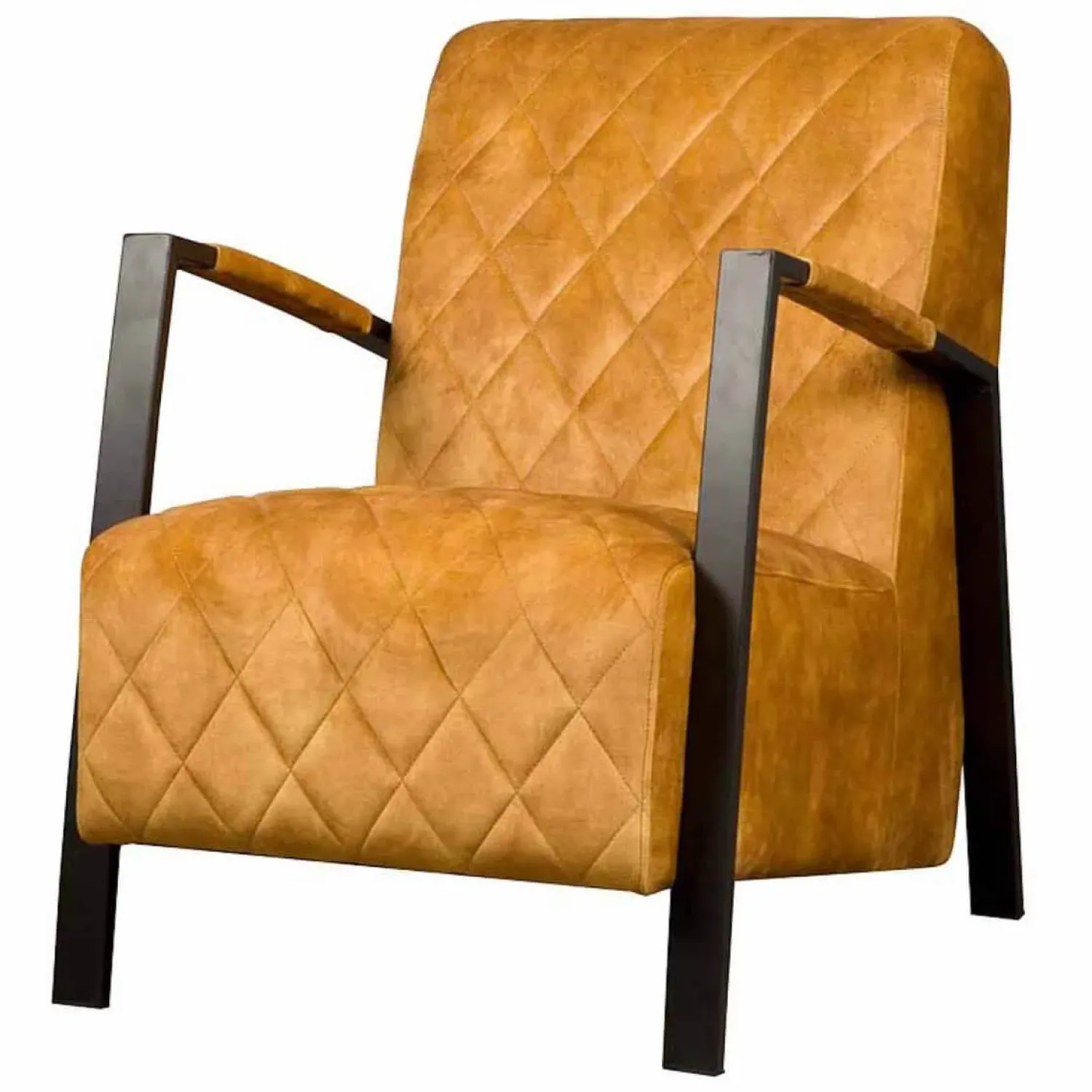 Tower living Fauteuils|Dexter Fauteuil velvet Geel 65cm