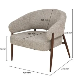 Livingfurn Fauteuils|Dilan Fauteuil Hush Walnoot