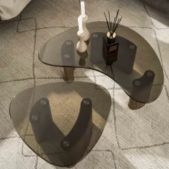 Kalfort Salontafels|Dominick Salontafel set van 2 organisch Brons glas