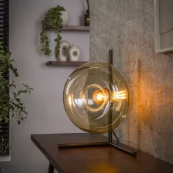 Kalfort Tafellampen|Doris 1-lichts Tafellamp Amber glas