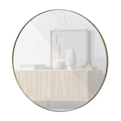 WOOOD Spiegels|Doutzen Spiegel rond metaal goud 115cm