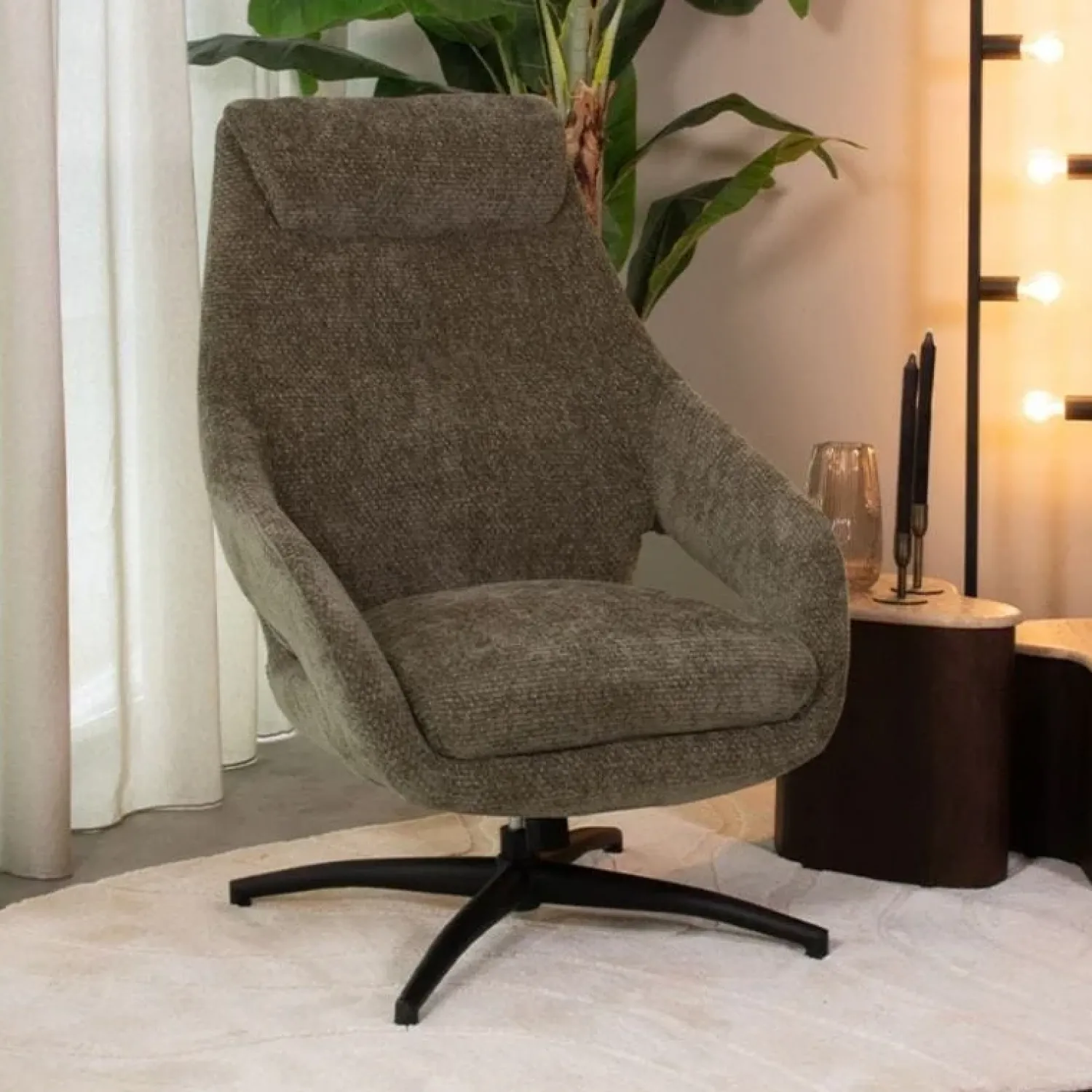 Label51 Fauteuils|Draaifauteuil Maxwell Hunter Stof
