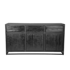 Label51 Dressoirs|Industriele Kasten|Dressoir Chili Zwart Mangohout 170cm