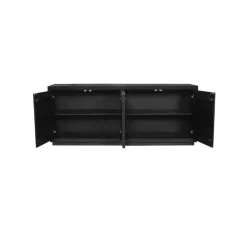 Furndea Dressoirs|Industriele Kasten|Dressoir Dortmund mangohout zwart 200cm