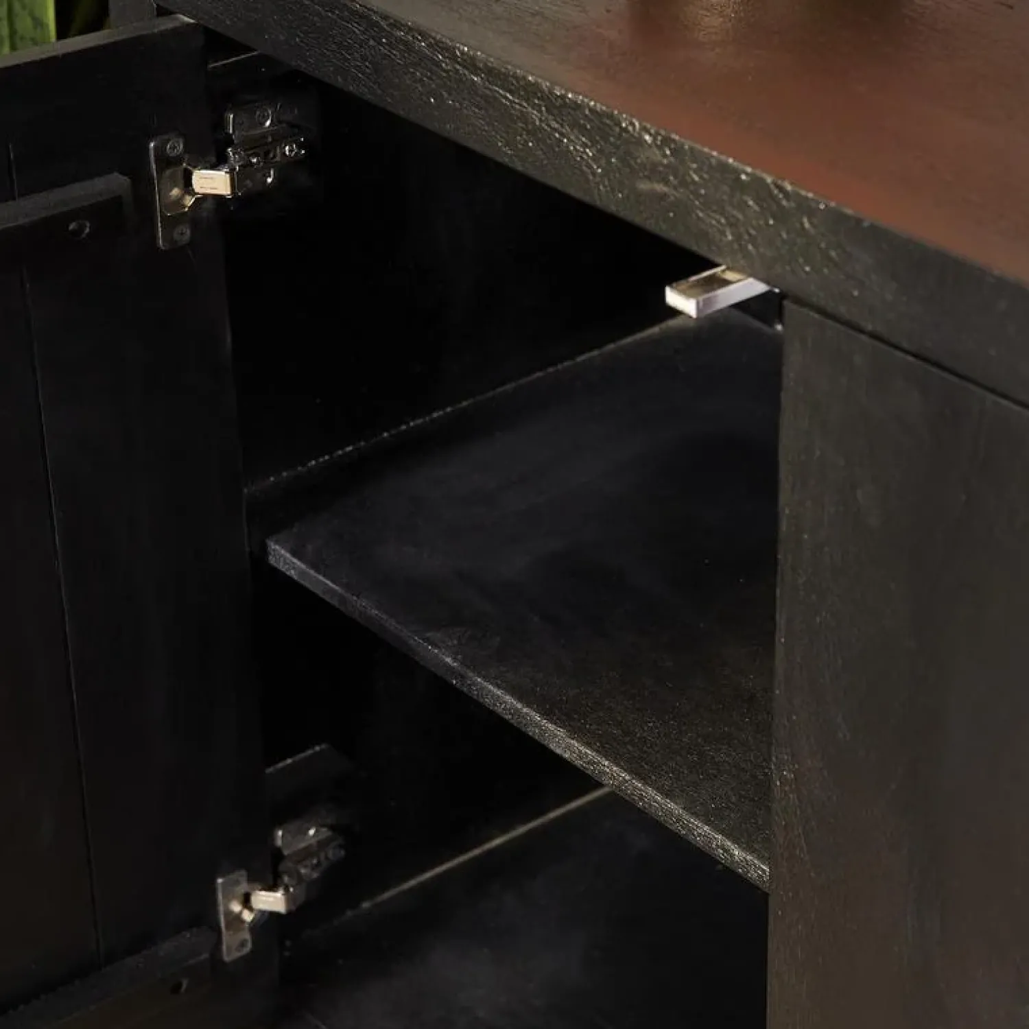 Furndea Dressoirs|Industriele Kasten|Dressoir Dortmund mangohout zwart 200cm