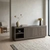 Eleonora Dressoirs|Industriele Kasten|Dressoir Helsinki Bruin 200cm