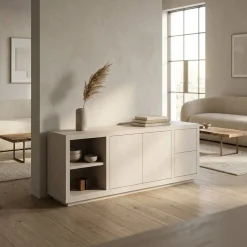 Eleonora Dressoirs|Industriele Kasten|Dressoir Helsinki Taupe 200cm