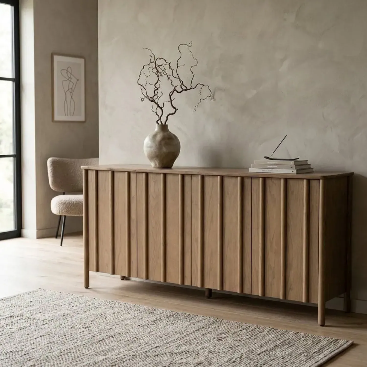 Eleonora Dressoirs|Industriele Kasten|Dressoir Jake bruin eikenhout 183cm