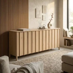 Eleonora Dressoirs|Industriele Kasten|Dressoir Jake naturel eikenhout 183cm