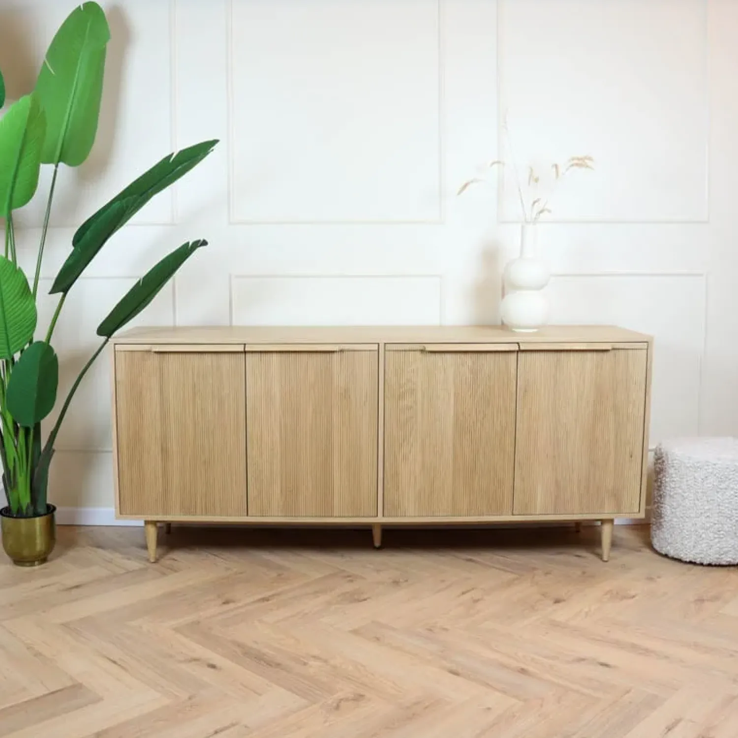 Label51 Dressoirs|Industriele Kasten|Dressoir Jule Naturel Eikenhout 200cm