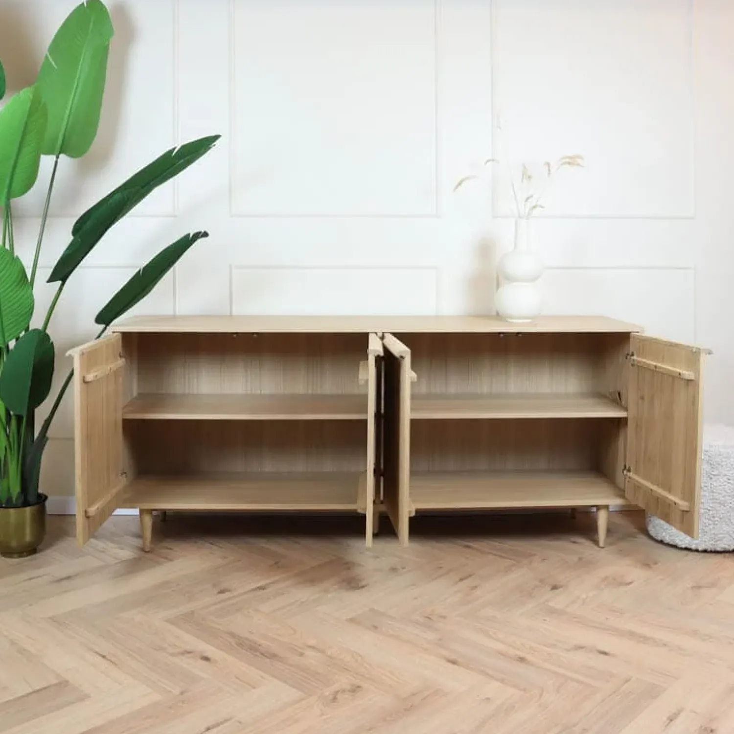 Label51 Dressoirs|Industriele Kasten|Dressoir Jule Naturel Eikenhout 200cm