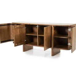 Eleonora Dressoirs|Industriele Kasten|Dressoir Julian acaciahout 4 deurs 170cm