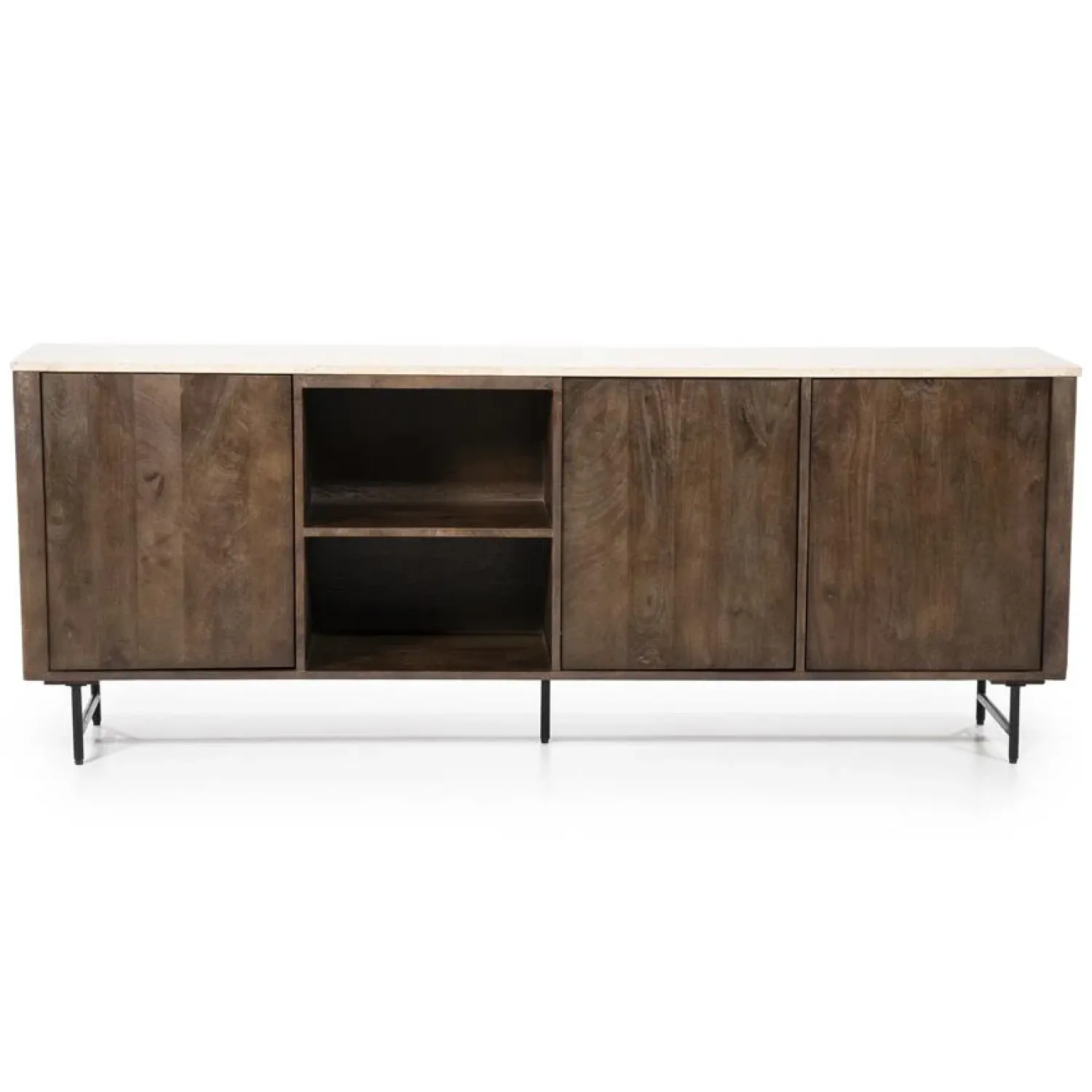 Eleonora Dressoirs|Industriele Kasten|Dressoir Lio mangohout 3 deurs 200cm