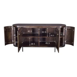 Livingfurn Dressoirs|Industriele Kasten|Dressoir mangohout Noor walnoot - 180cm