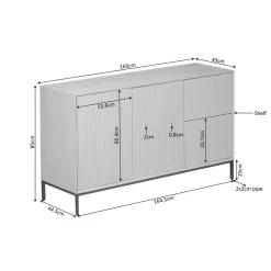 Furndea Dressoirs|Industriele Kasten|Dressoir Martin Naturel 165cm