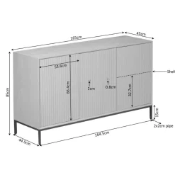 Furndea Dressoirs|Industriele Kasten|Dressoir Martin Walnoot 165cm