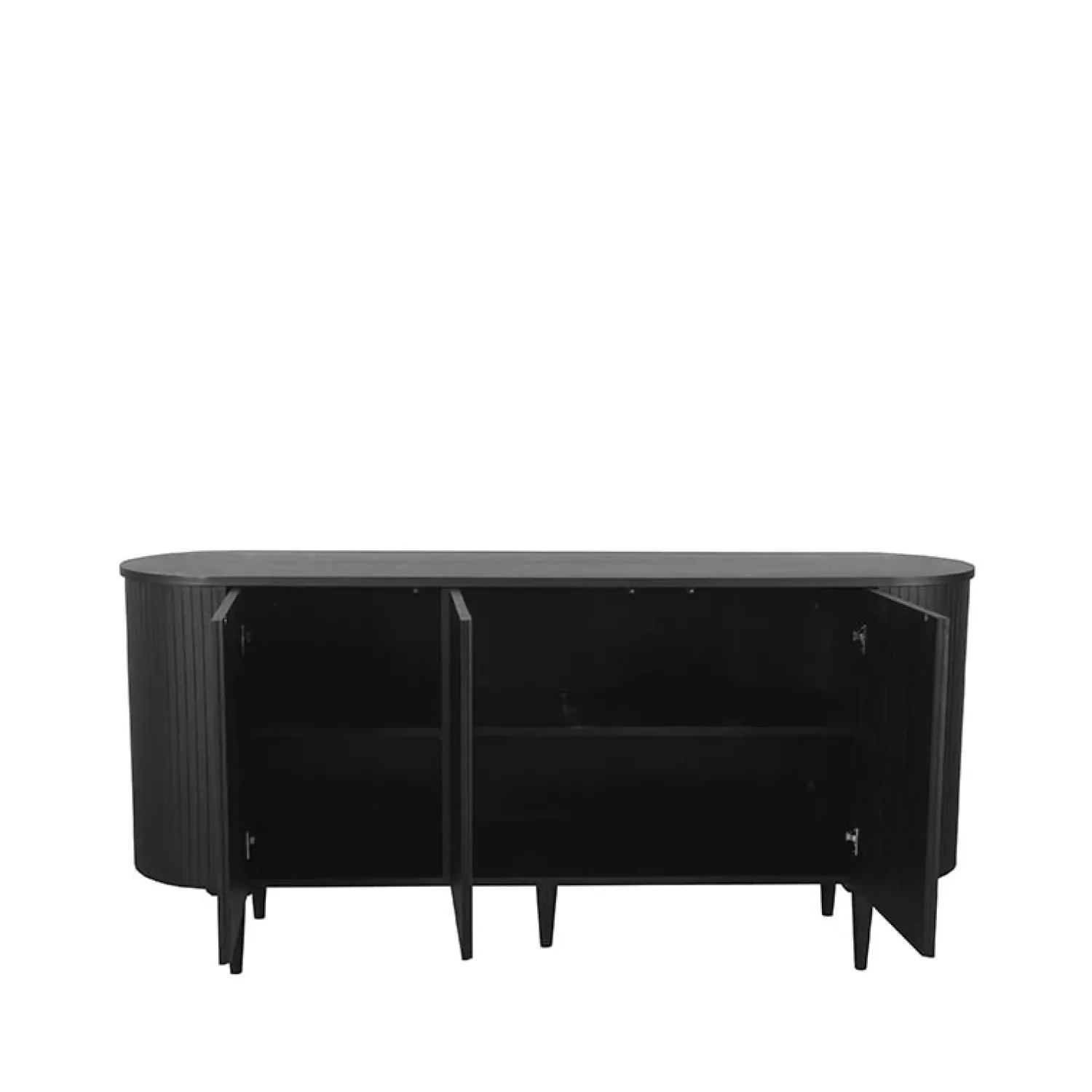 Label51 Dressoirs|Industriele Kasten|Dressoir Oliva Zwart Eikenhout 180cm
