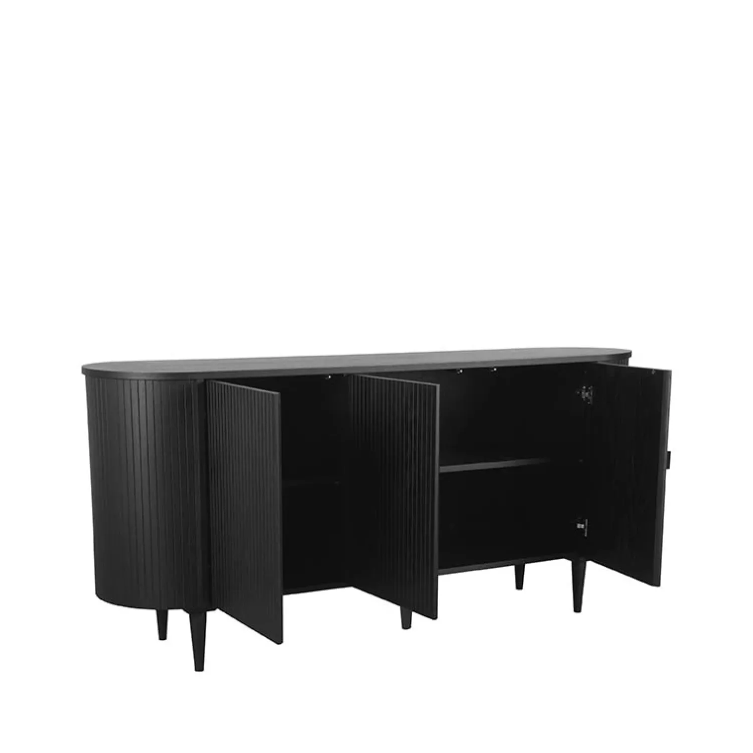Label51 Dressoirs|Industriele Kasten|Dressoir Oliva Zwart Eikenhout 180cm
