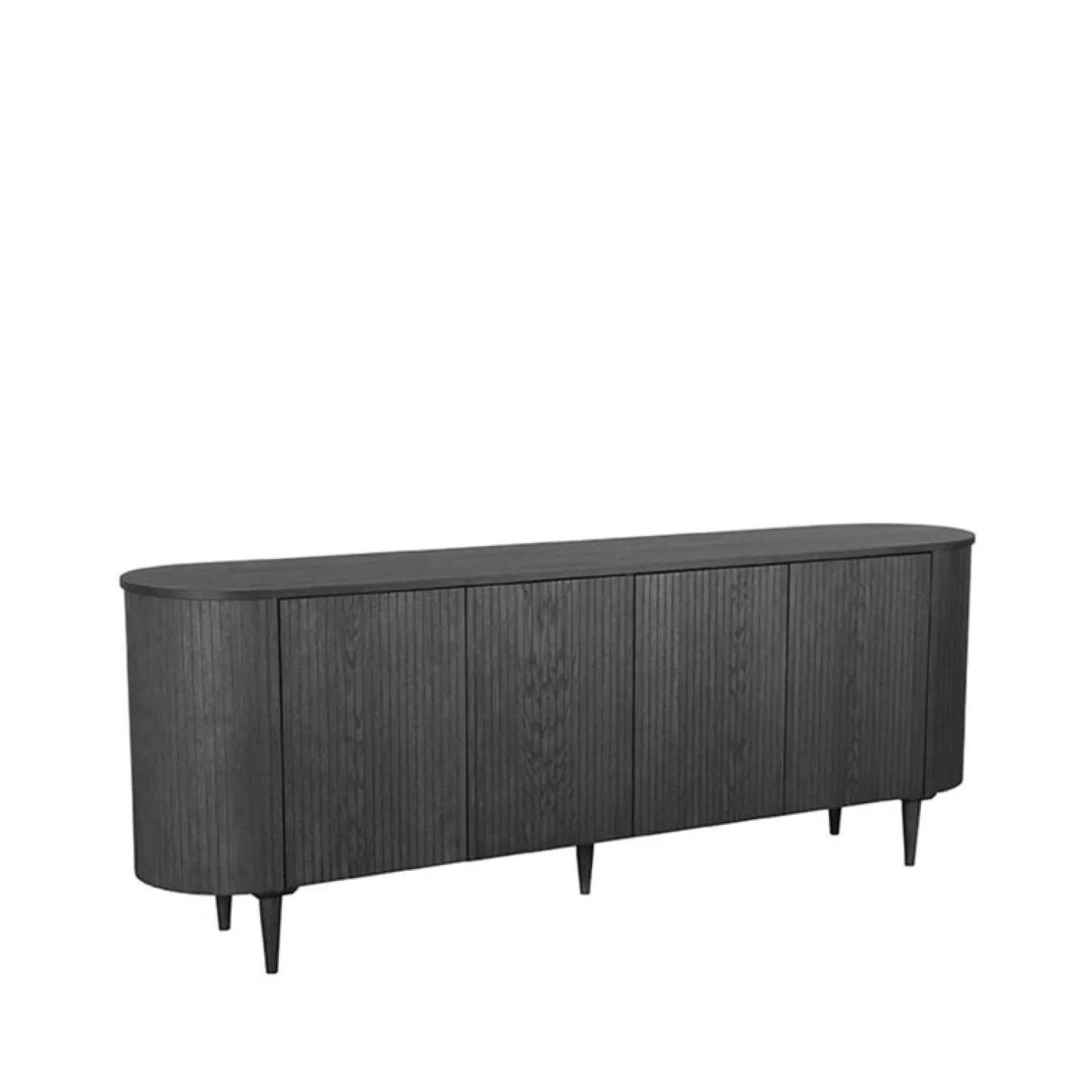 Label51 Dressoirs|Industriele Kasten|Dressoir Oliva Zwart Eikenhout 220cm