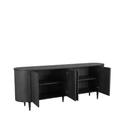 Label51 Dressoirs|Industriele Kasten|Dressoir Oliva Zwart Eikenhout 220cm