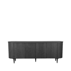 Label51 Dressoirs|Industriele Kasten|Dressoir Oliva Zwart Eikenhout 220cm