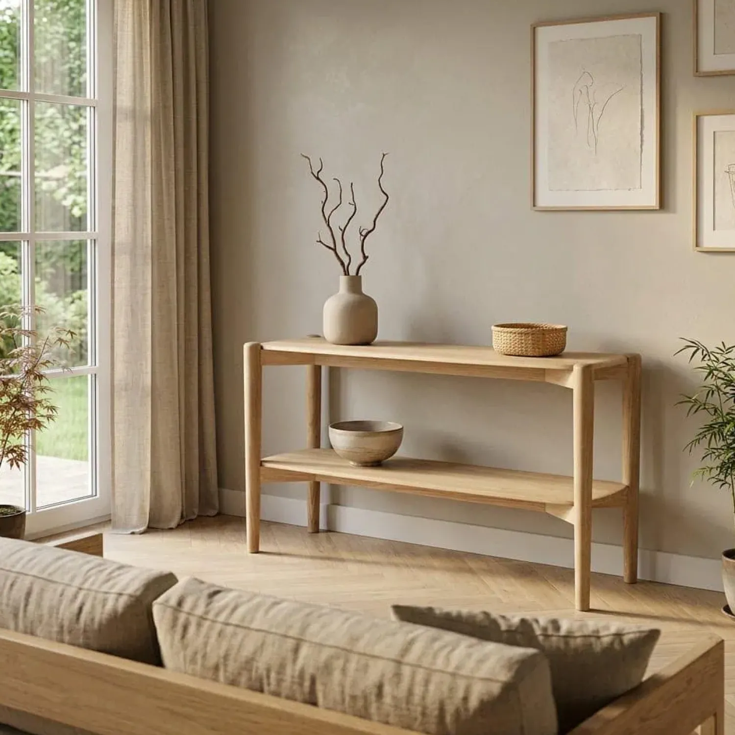 Eleonora Dressoirs|Industriele Kasten|Dressoir Selbu eikenhout 130cm