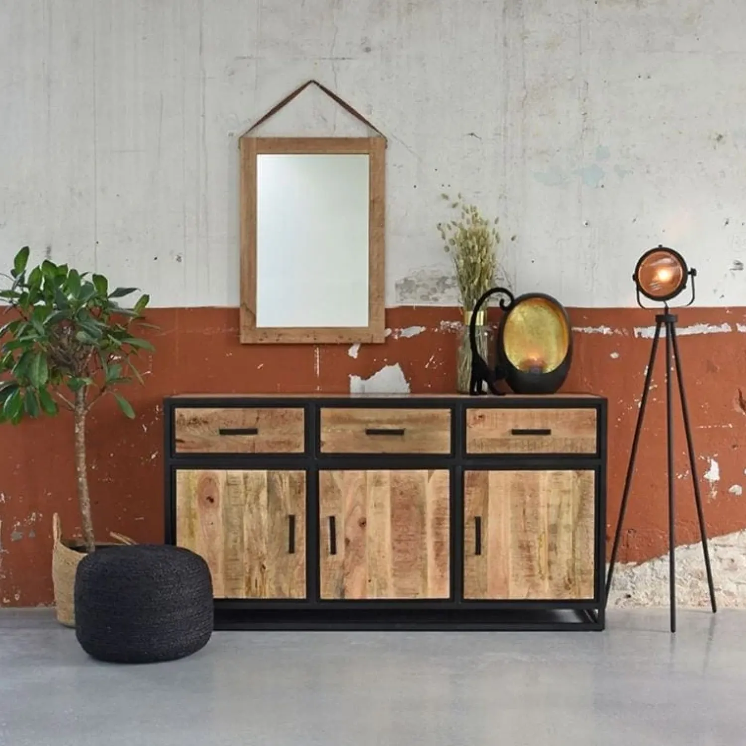 Label51 Dressoirs|Industriele Kasten|Dressoir Tampa Mangohout 170cm